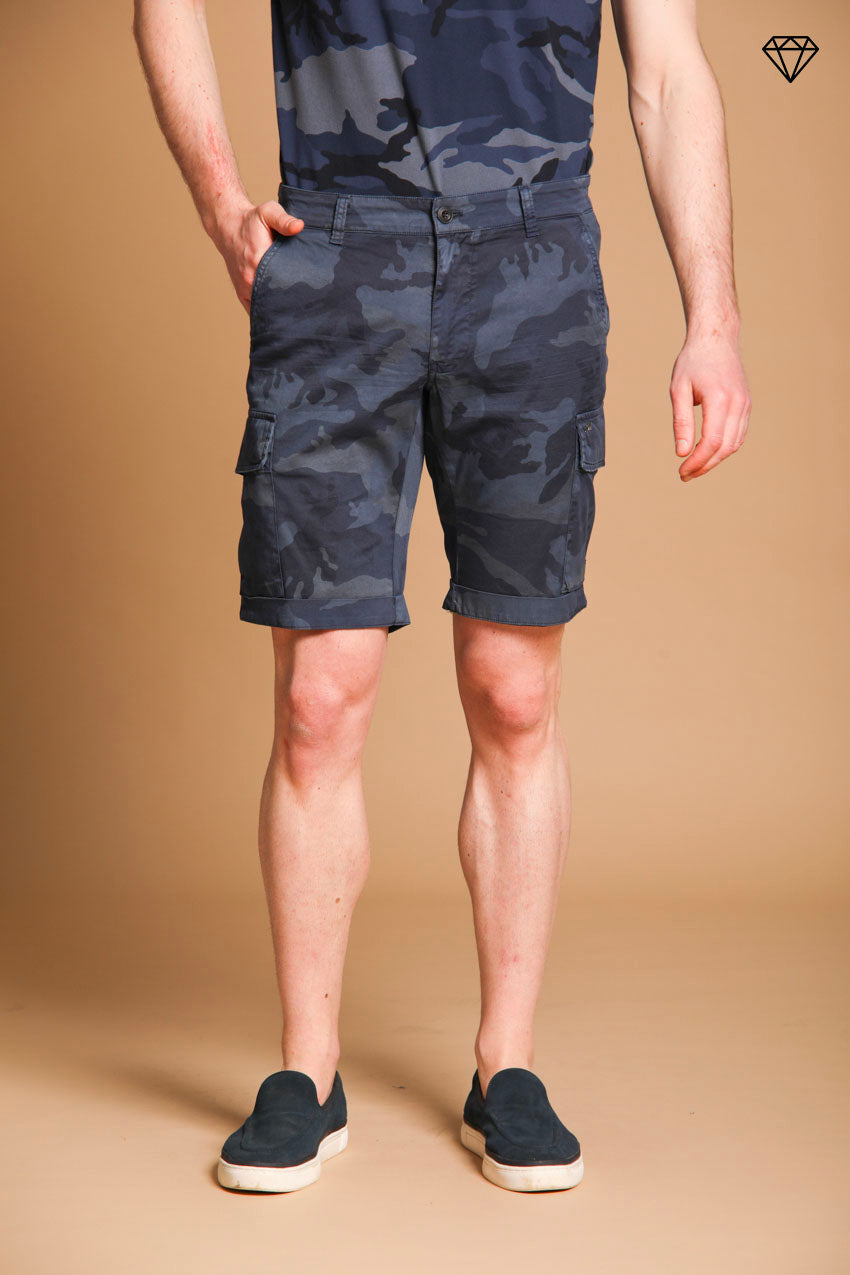 Chile bermuda cargo uomo in cotone fantasia camou slim fit ①