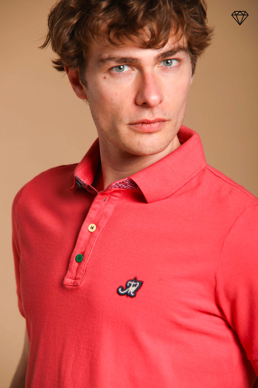 Leopardi Men's Polo in Piqué with Tailored Details ①