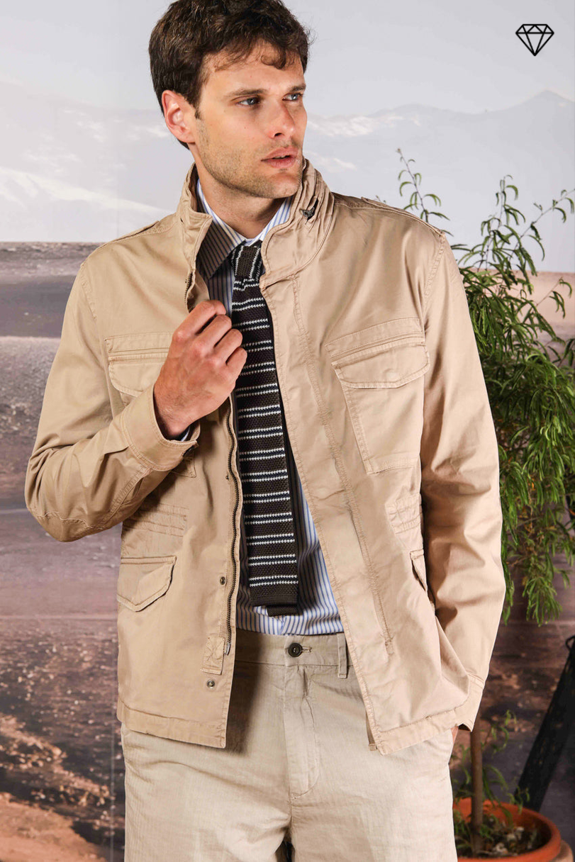 Field Jacket M74 homme en twill de coton pima léger stretch ①