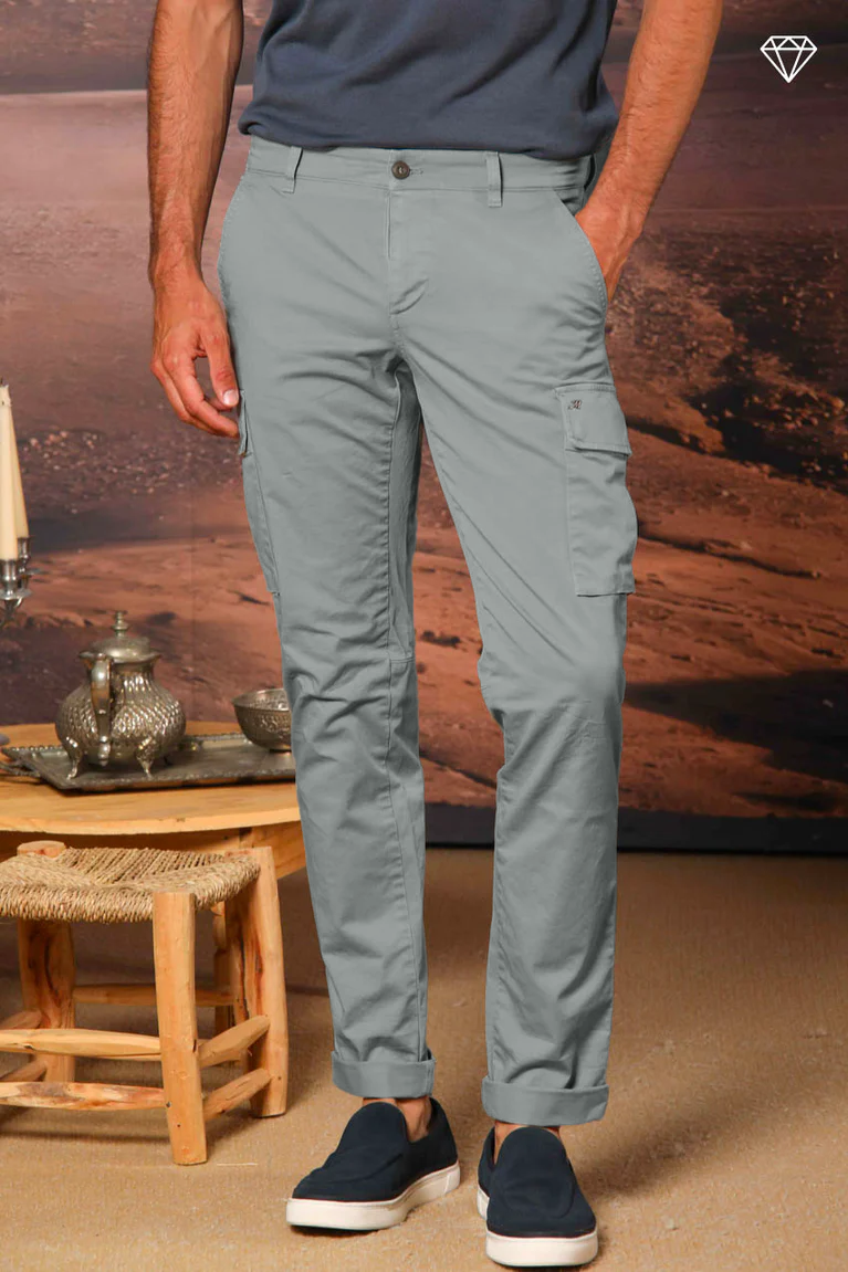 Chile pantalone cargo uomo in raso stretch extra slim fit ①