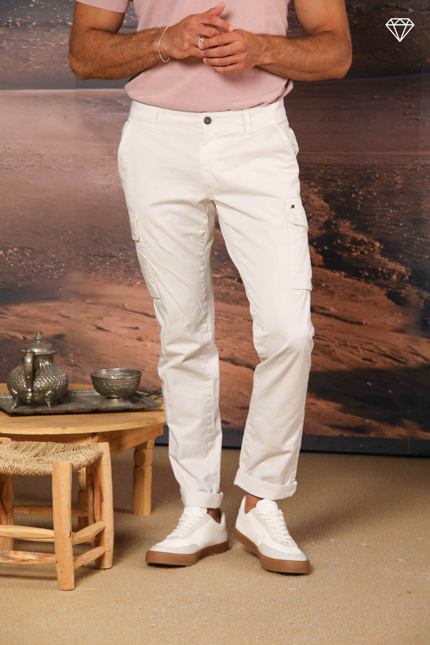 Chile pantalone cargo uomo in raso stretch extra slim fit ①