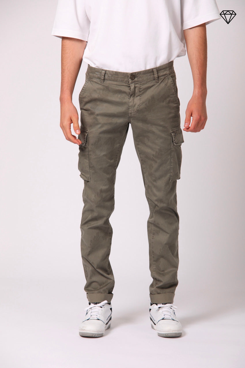 Chile pantalon cargo homme en coton avec imprimé camouflage sable extra slim fit ①