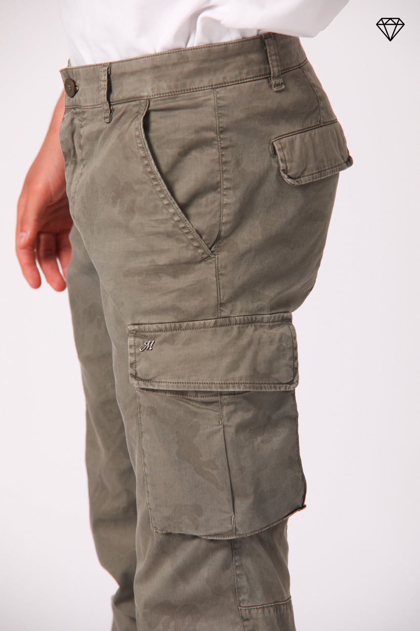 Chile pantalon cargo homme en coton avec imprimé camouflage sable extra slim fit ①