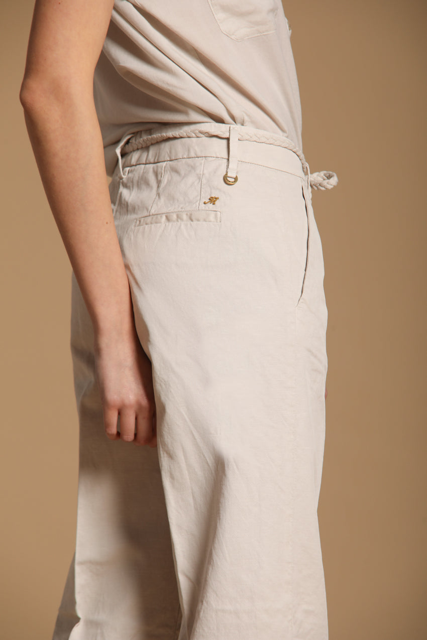 New York Straight pantalon chino femme en Twill de Cotone et Lin coupe Straight