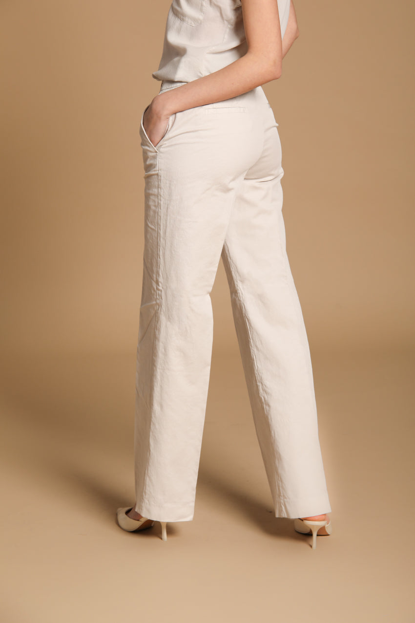 New York Straight pantalon chino femme en Twill de Cotone et Lin coupe Straight