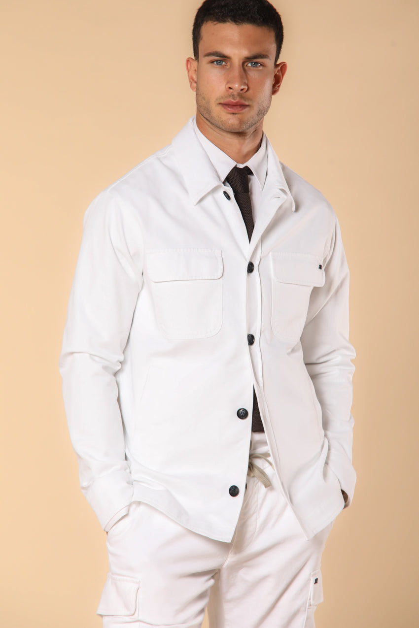Williams overshirt para hombre en tejido de jersey stretch de algodón