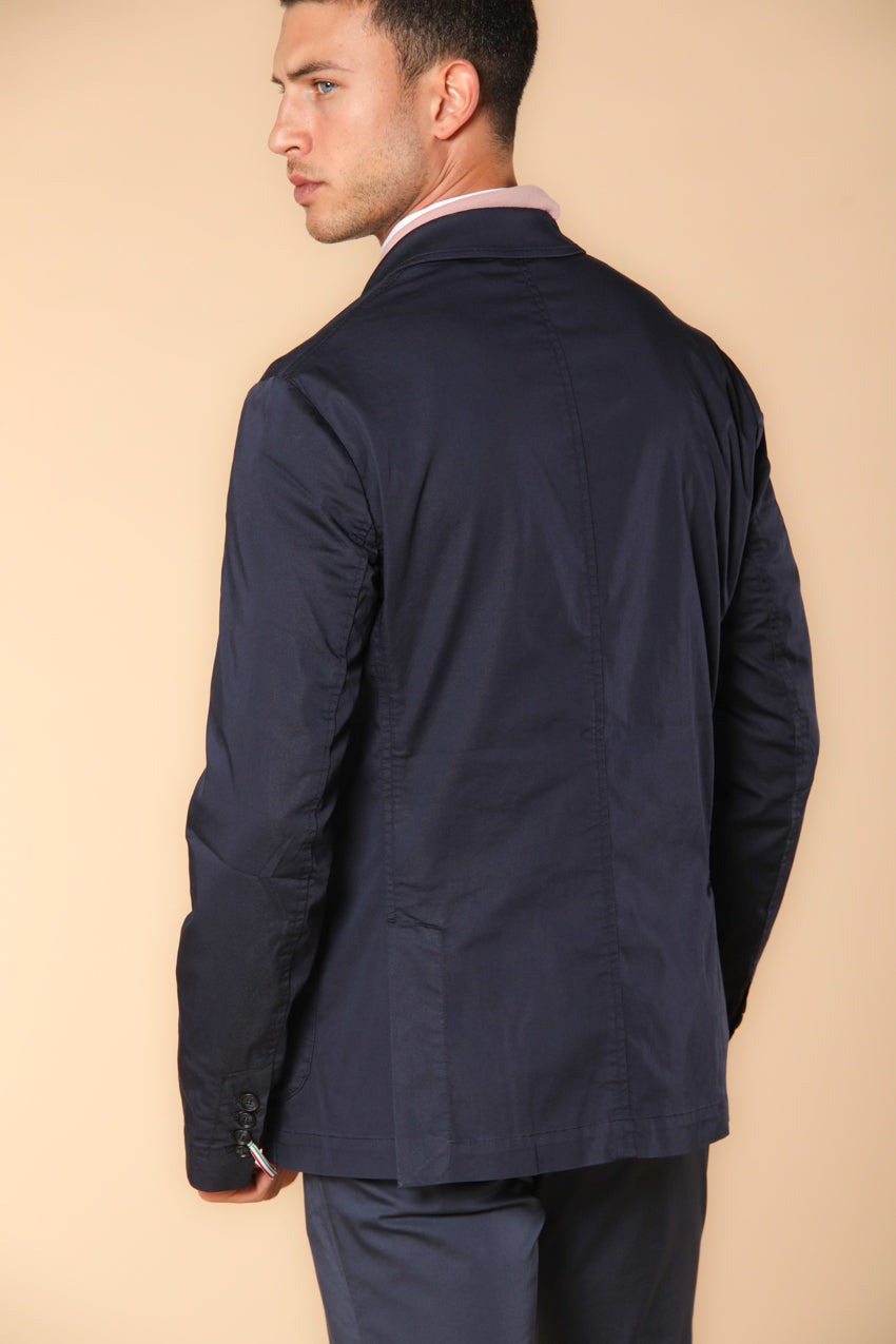 Da Vinci Travel blazer hombre en raso raso técnico travel stretch con detalles sartoriales