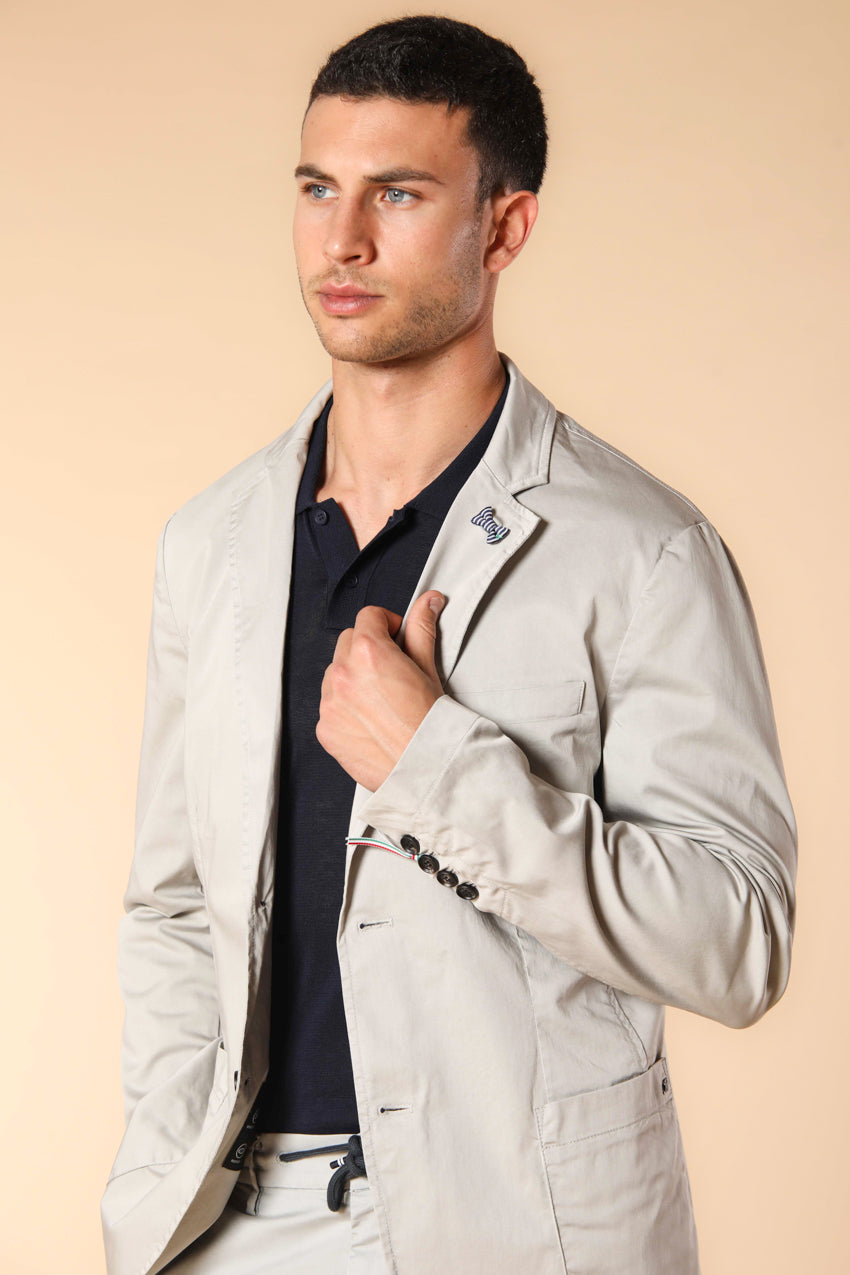 Da Vinci travel blazer uomo in raso tecnico travel stretch con dettagli