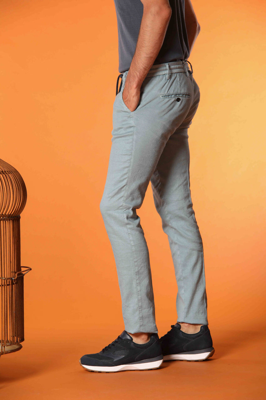 Milano Jogger pantalón de hombre en sarga de lino y algodón extra slim fit