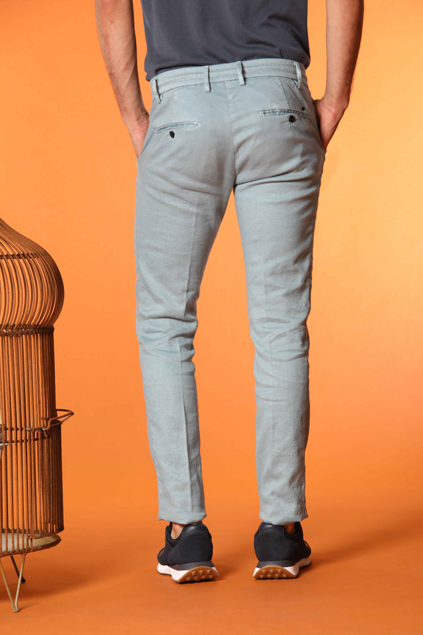 Milano Jogger pantalón de hombre en sarga de lino y algodón extra slim fit