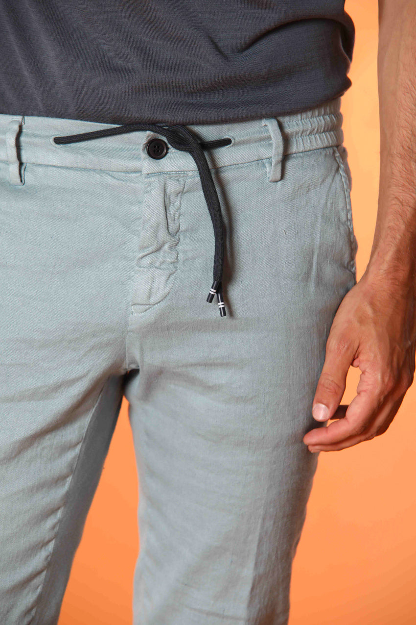 Milano Jogger pantalón de hombre en sarga de lino y algodón extra slim fit