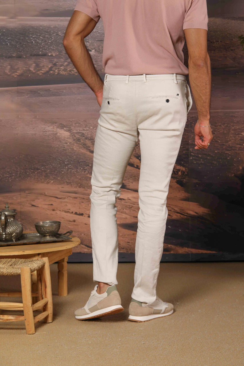 Milano Jogger pantalón de hombre en sarga de lino y algodón extra slim fit