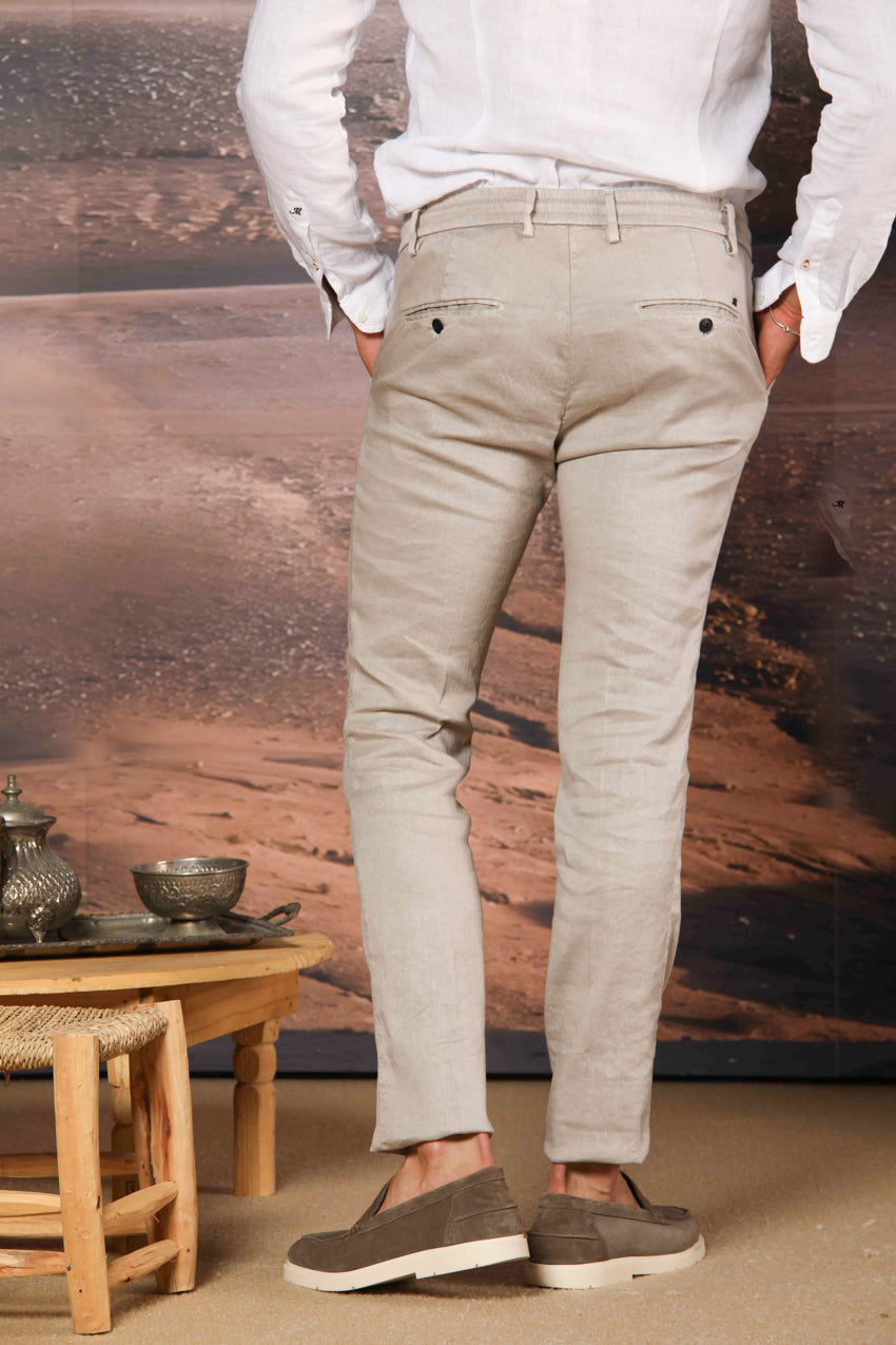Milano Jogger pantalón de hombre en sarga de lino y algodón extra slim fit
