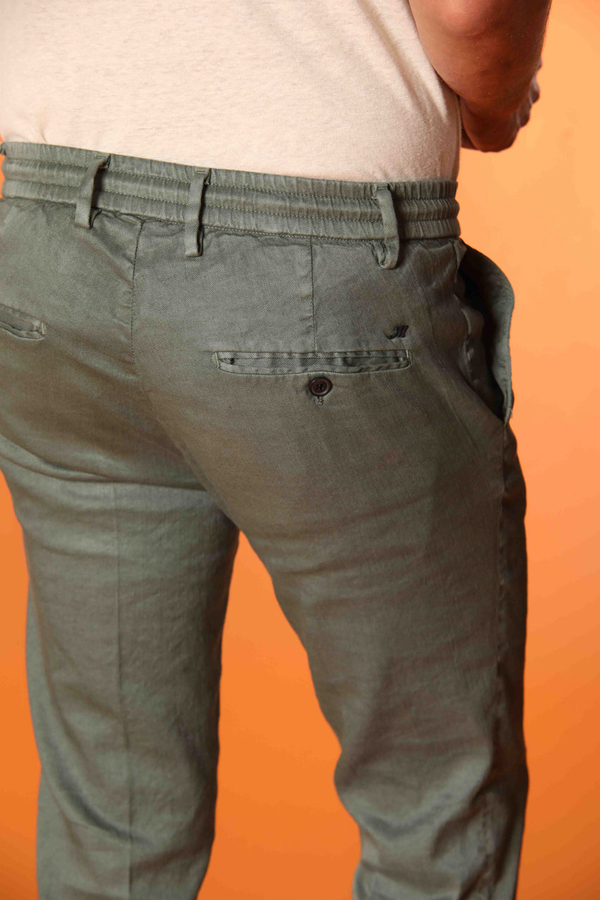 Milano Jogger pantalón de hombre en sarga de lino y algodón extra slim fit