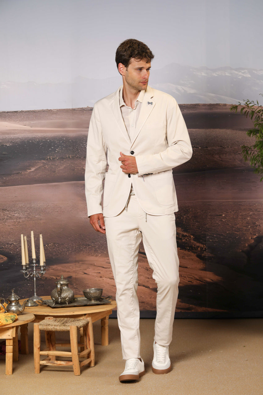 Milano Jogger pantalón chino jogger para hombre en algodón y tencel Corte extra slim fit