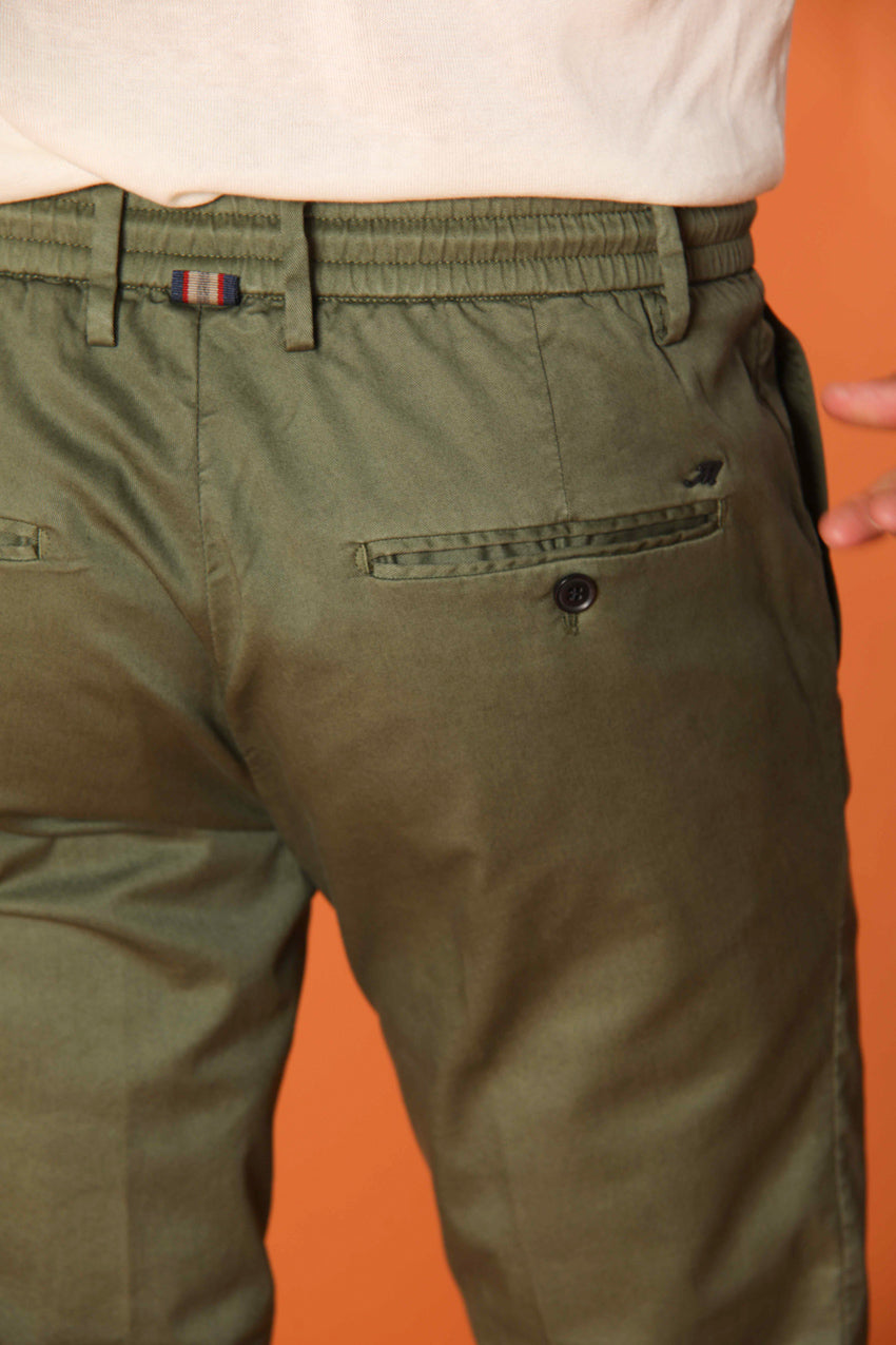 Milano Jogger Pantalón chino jogger para hombre en algodón y tencel Corte extra slim fit