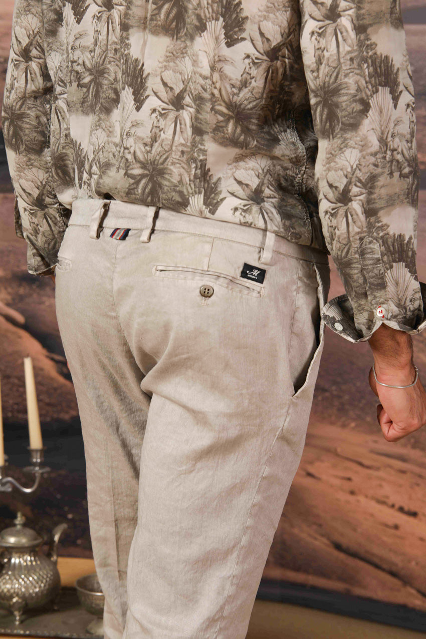 New York men's chino pants in linen and cotton twill regular fit