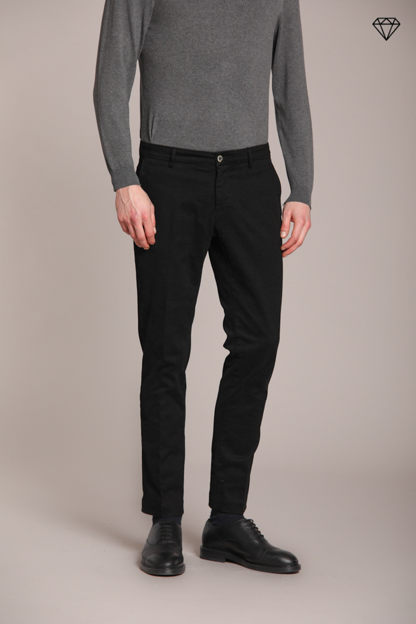 Foto 1 Milano pantalone chino uomo in gabardina stretch extra slim fit ①