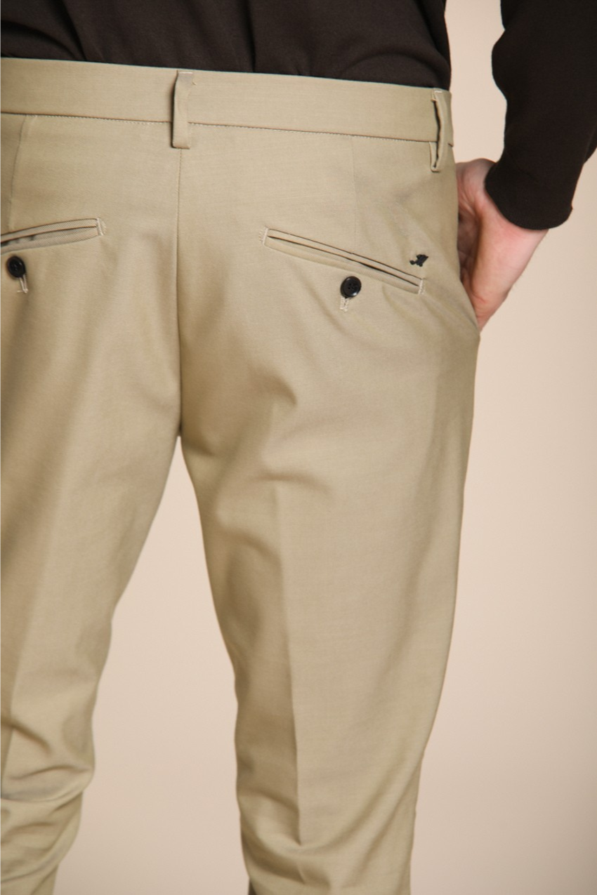 Osaka Herren Chinohose aus Baumwolle-Wolle Carrot Fit