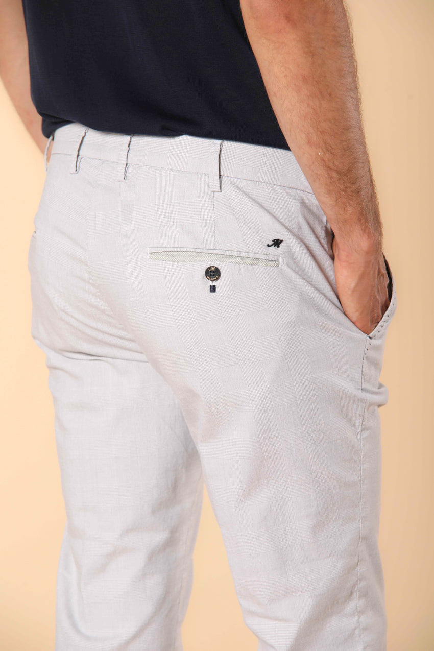 Torino Prestige pantalón chino hombre en algodón y lyocell con estampado galles mouliné slim fit