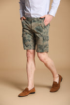 Chile bermuda cargo homme en coton imprimé hawaïen couleur Tiffany slim fit