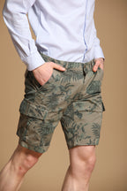 Chile bermuda cargo homme en coton imprimé hawaïen couleur Tiffany slim fit