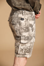 Chile Bermuda cargo homme en coton à rayures avec imprimé floral slim fit