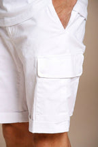 Chile bermuda cargo uomo in raso stretch slim fit ①