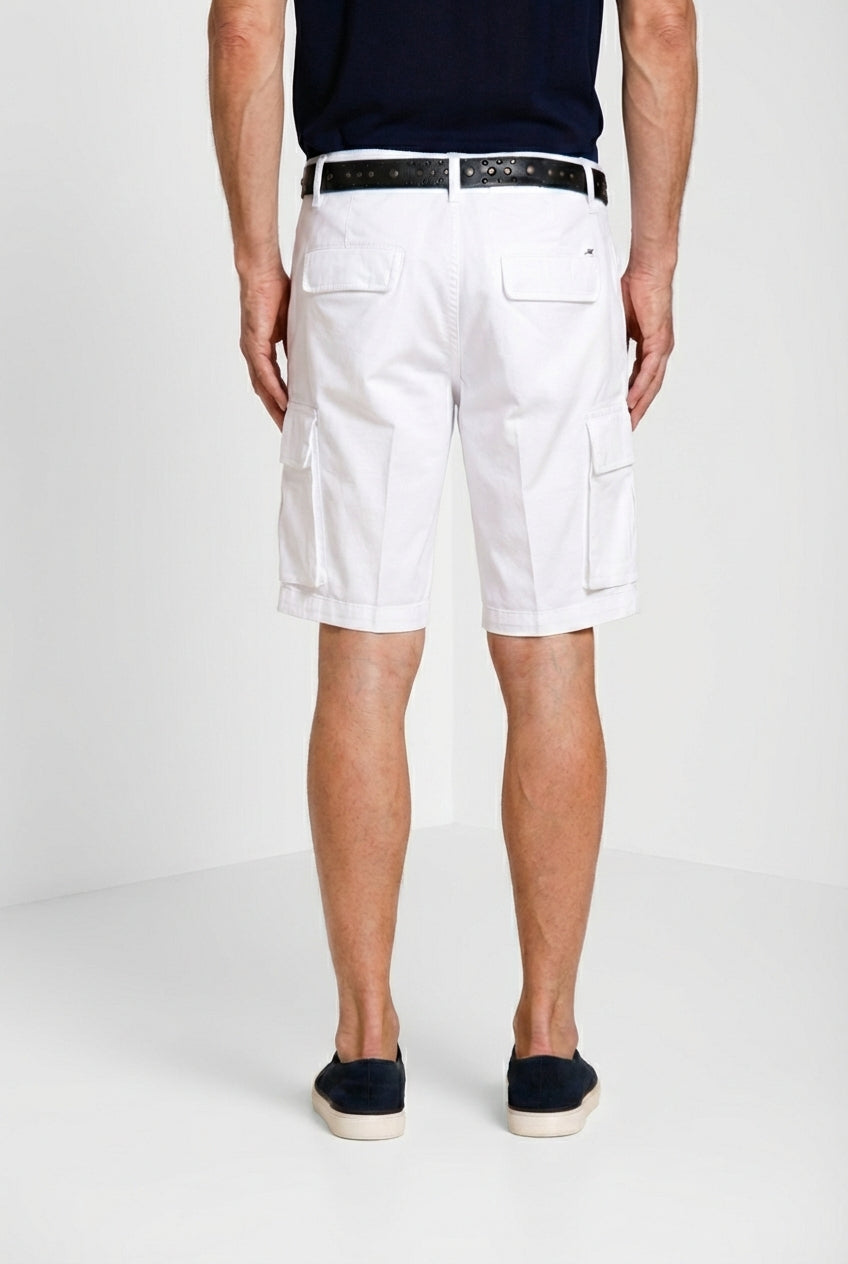 Chile Bermuda cargo homme en satin stretch slim fit ①