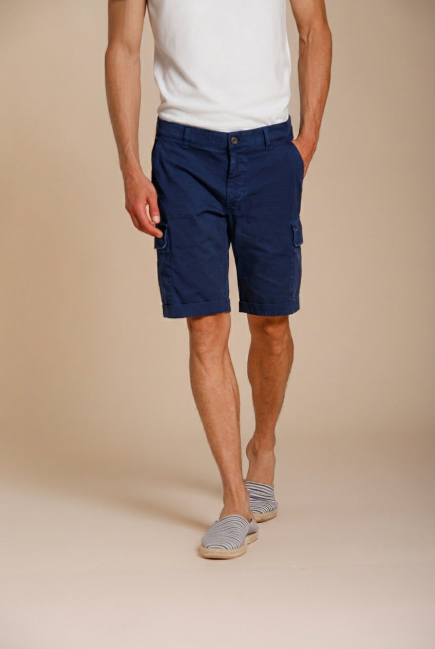 Chile bermuda cargo homme en satin stretch slim fit ①