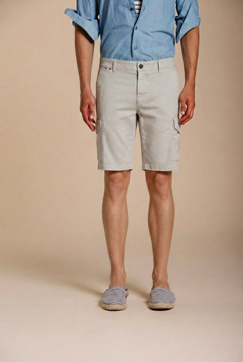 Chile bermuda cargo homme en satin stretch slim fit ①