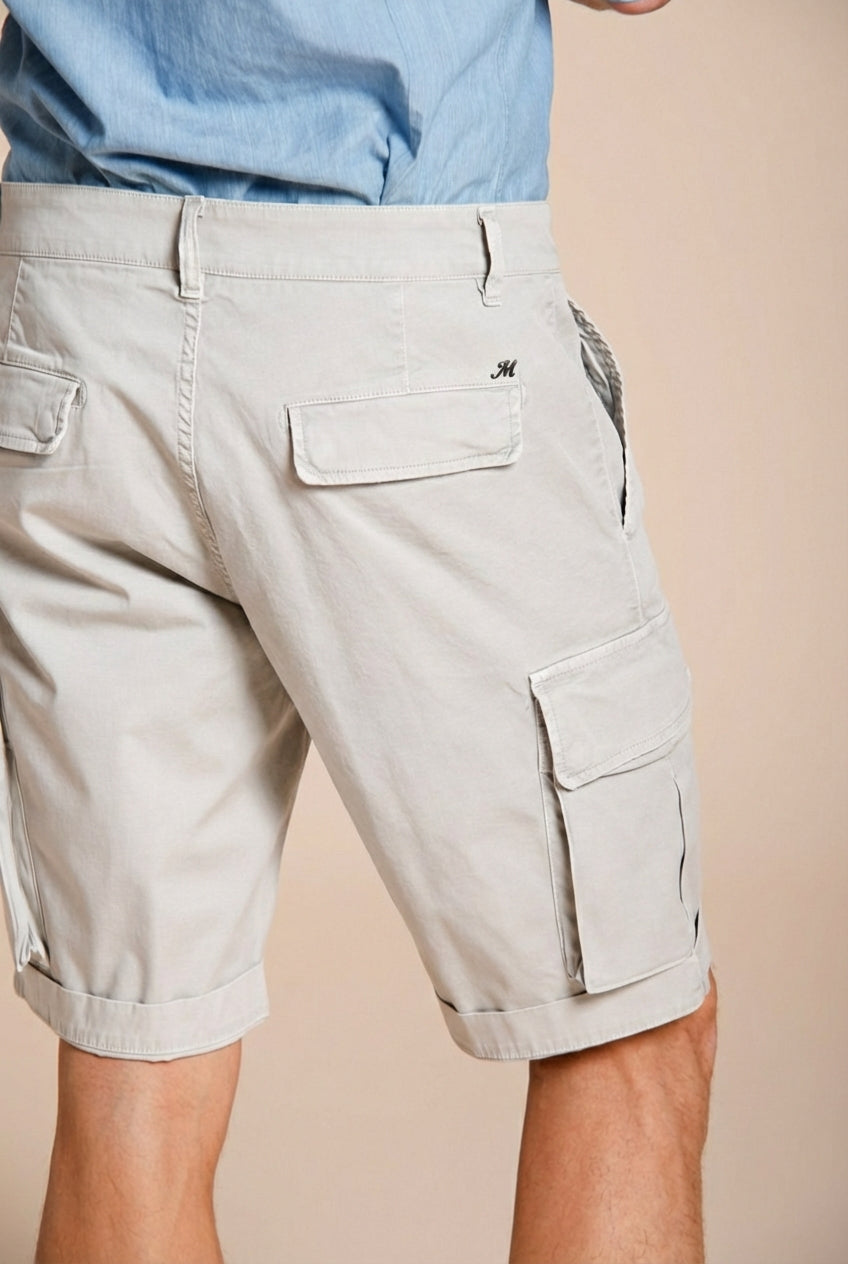 Chile bermuda cargo homme en satin stretch slim fit ①