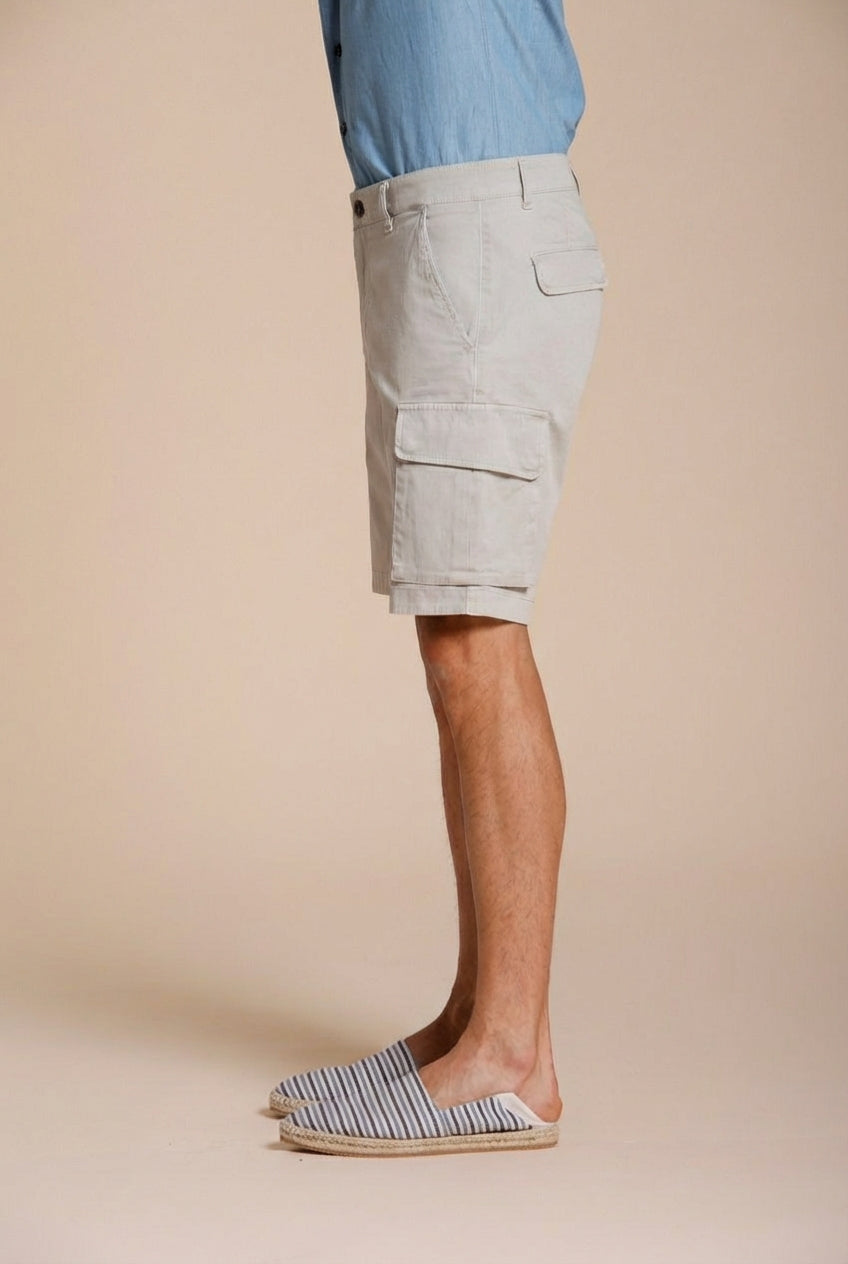 Chile bermuda cargo homme en satin stretch slim fit ①