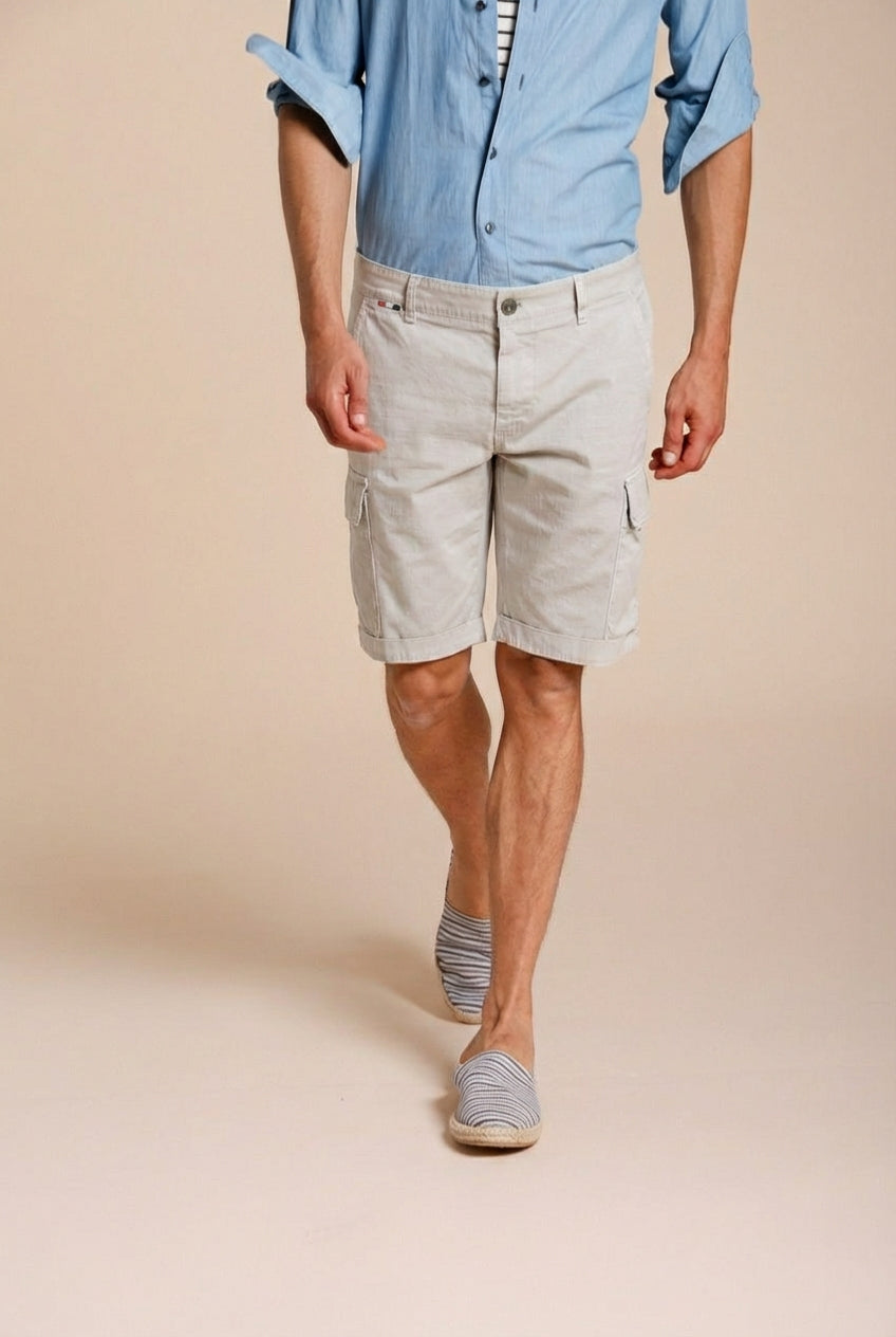 Chile bermuda cargo homme en satin stretch slim fit ①