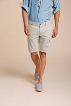 Chile bermuda cargo homme en satin stretch slim fit ①