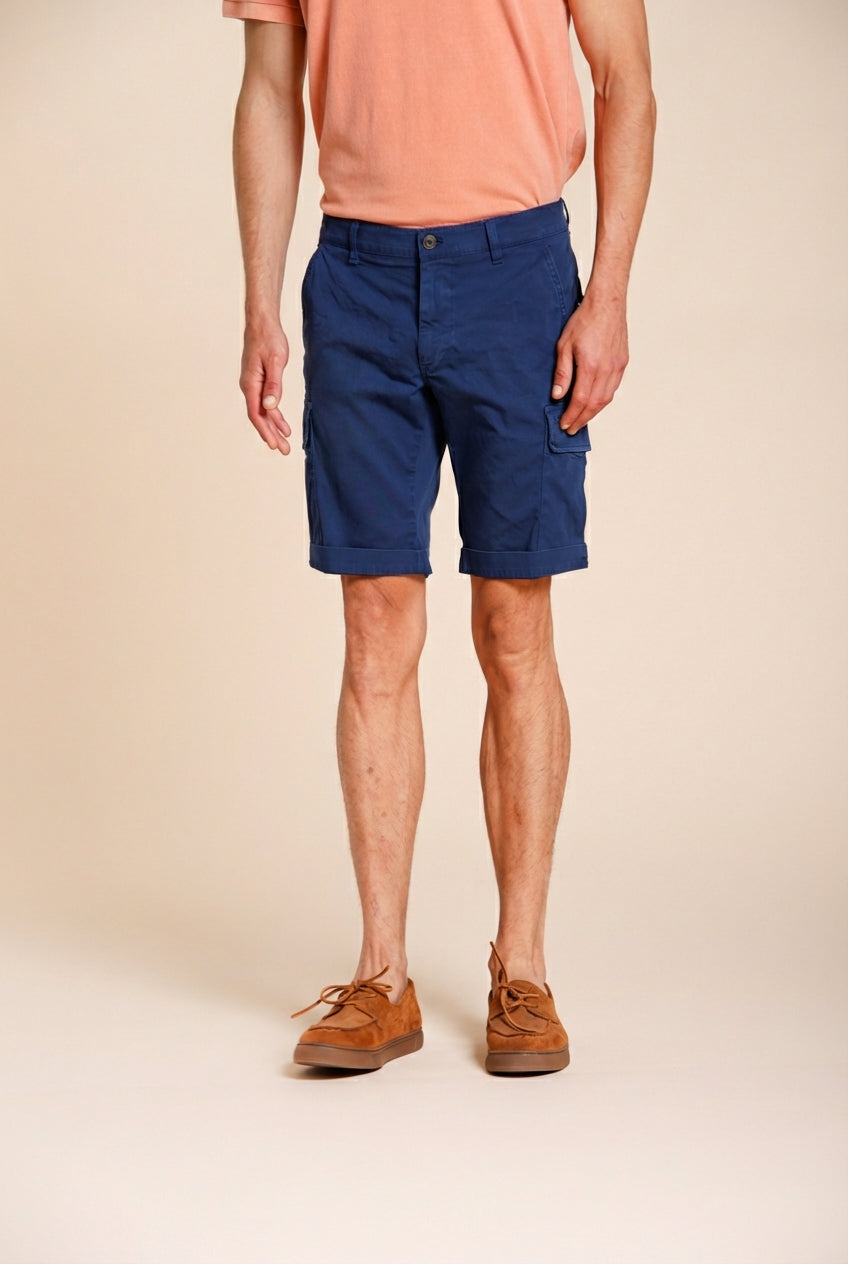 Chile bermuda cargo homme en satin stretch slim fit ①