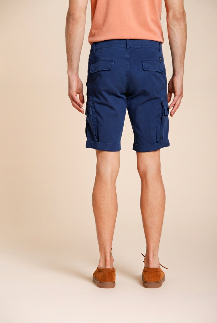 Chile bermuda cargo homme en satin stretch slim fit ①