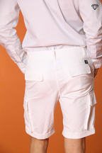 Chile bermuda cargo homme en satin stretch slim fit ①