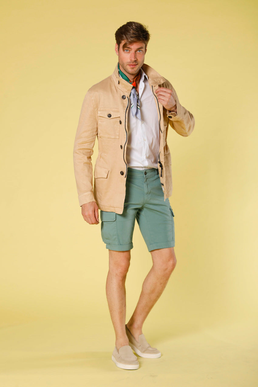 Bild 3 von Mason's Mintgrün Stretch-Satin- Chile-Cargo-Bermudashorts für Männer