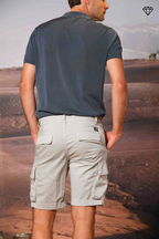 Chile bermuda cargo homme en satin stretch slim fit ①