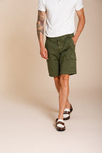 Chile bermuda cargo homme en satin stretch slim fit ①