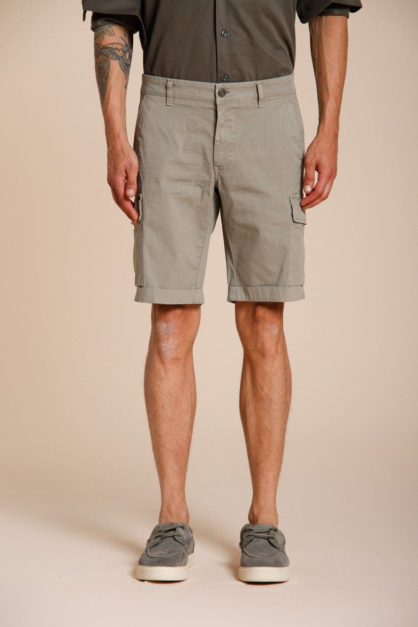 Chile bermuda cargo homme en satin stretch slim fit ①