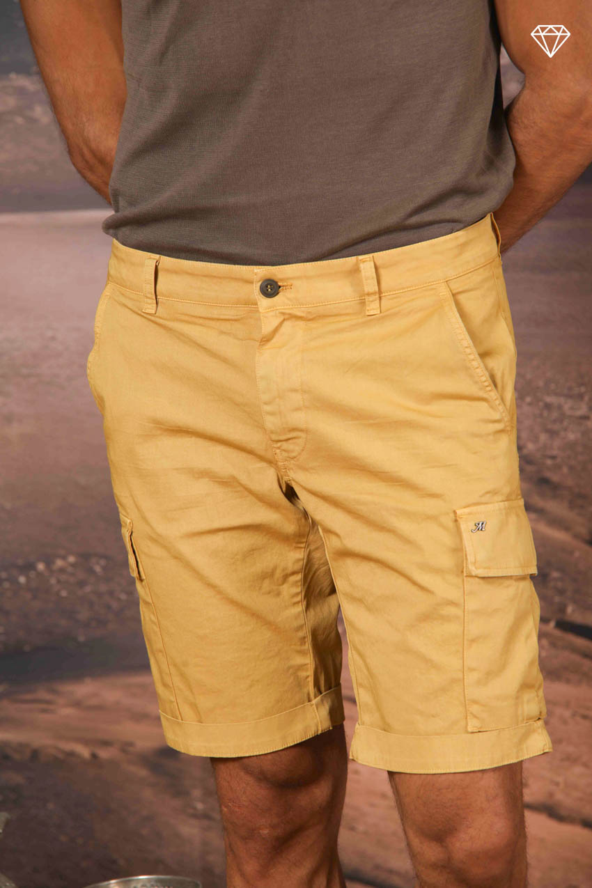 Chile bermuda cargo homme en satin stretch Slim fit ①