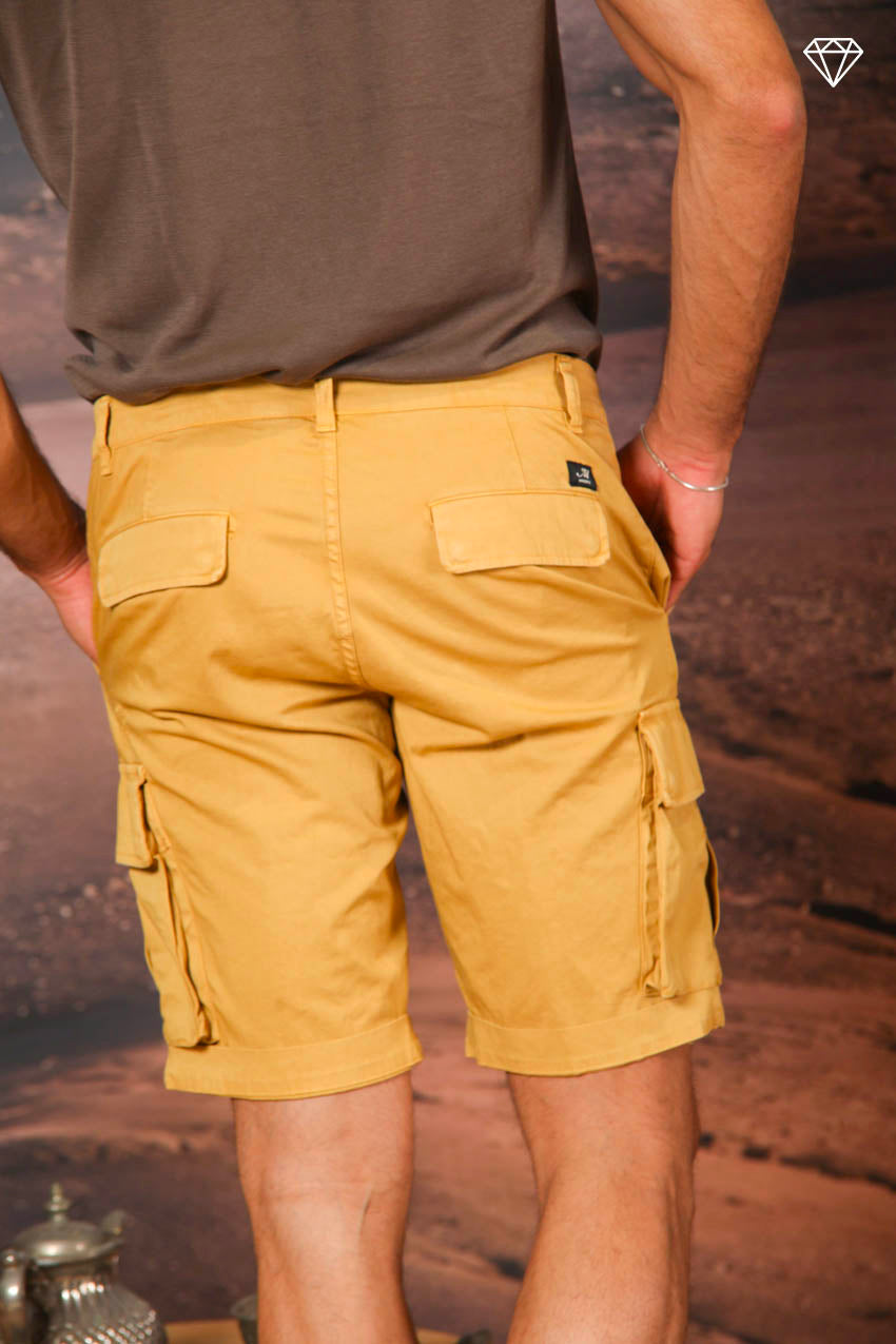 Chile bermuda cargo homme en satin stretch Slim fit ①