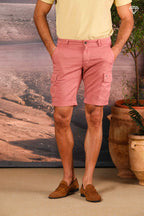 Chile bermuda cargo homme en satin stretch slim fit ①