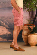 Chile bermuda cargo homme en satin stretch slim fit ①