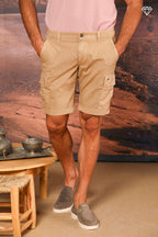 Chile bermuda cargo homme en satin stretch Slim fit ①