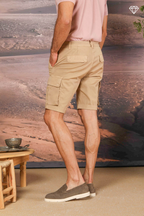 Chile bermuda cargo homme en satin stretch Slim fit ①