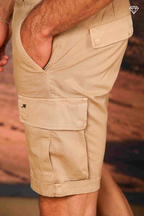 Chile bermuda cargo homme en satin stretch Slim fit ①