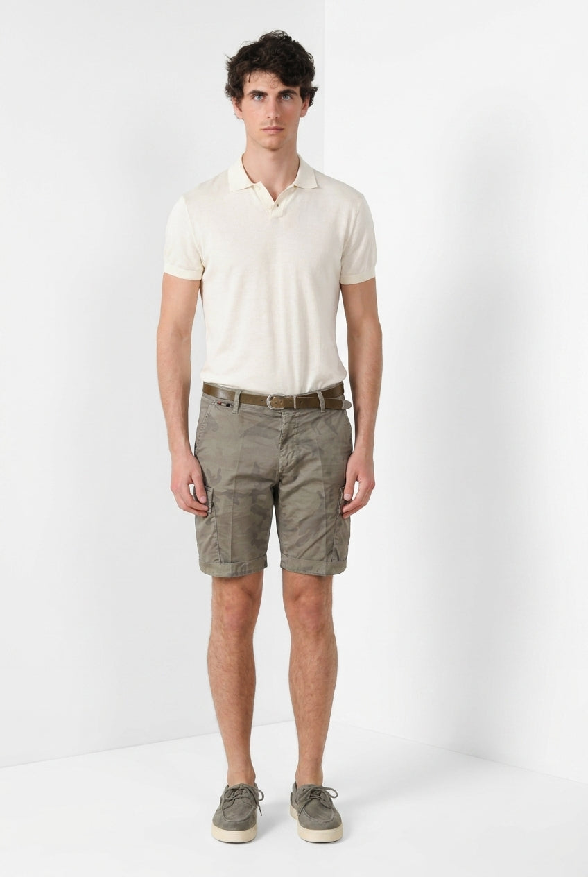 Chile bermuda cargo hombre en twill estampado camuflaje slim fit ①